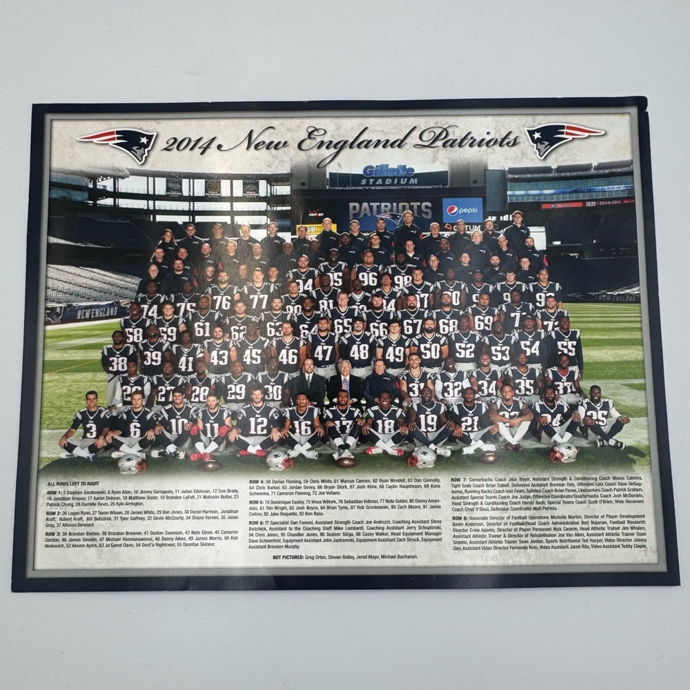 2014 Patriots Super Bowl XLIX Champions 8x10 Team Photo Brady Era